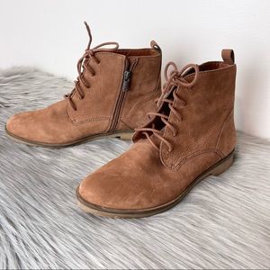 Lucky Brand | Gelwyn Ankle Boots Booties Lace Up Suede 9.5